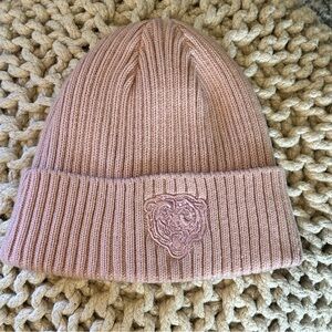 New Era Womens Chicago Bears Team Glisten Rouge Cuffed Knit Hat Light Pink EUC